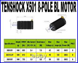 1/5 ESC Motor Combo Tenshock 8 Pole X501/5Y 890KV + Hobbywing Max5 200A MCD Losi