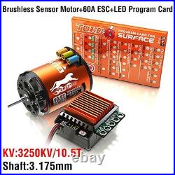 Brushless Motor 8.5T-21.5T 60A Sensored ESC LED Program Card Combo Set Power