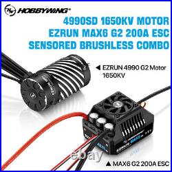 HOBBYWING EZRUN MAX6 G2 200A ESC Waterproof 1650KV Motor for 1/6 1/7 1/8 RC Car