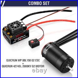 HOBBYWING QuicRun 150A G2 3-6S Waterproof Brushless ESC Motors for 1/8 RC Car