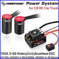 HOBBYWING QuicRun 150A G2 Waterproof Brushless ESC Motors for 1/8 RC Car Parts