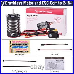 HobbyWing 2300KV Brushless Motor ESC 2-IN-1 2S-3S 60A for 1/10 RC Car Crawler