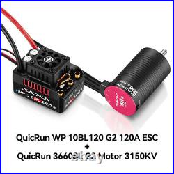 HobbyWing QuicRun 10BL120 120A ESC+Sensorless Brushless Motor for 1/10 RC Cars