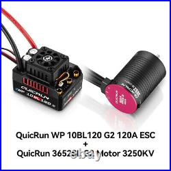 HobbyWing QuicRun 10BL120 G2 120A ESC 3652 3660 Sensorless Brushless Motor 2-4S