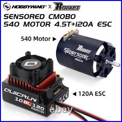 Hobbywing 10BL120 120A ESC and 540 4.5T Motor Brushless Combo for 1/10 RC Car