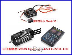 Hobbywing EzRun Max8 V3 150A Brushless ESC with T-Plug / 4274 2200KV Motor / LED