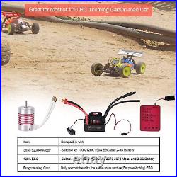 RC Car 110 Scale 3650 5200KV Brushless Motor & 120A ESC & Programming Card PI65