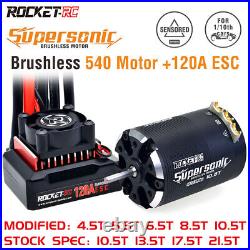 Rocket-RC Sensored Brushless 540 Motor 120A Brushless ESC Combo for 1/10 RC Car